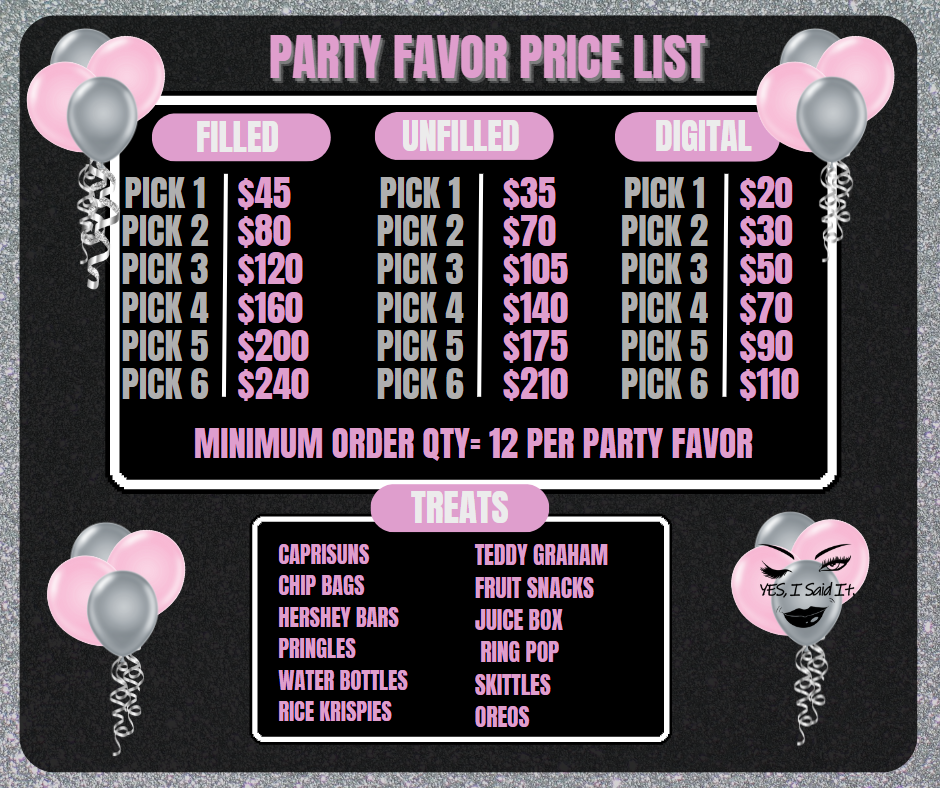 Customizable Party favor Package